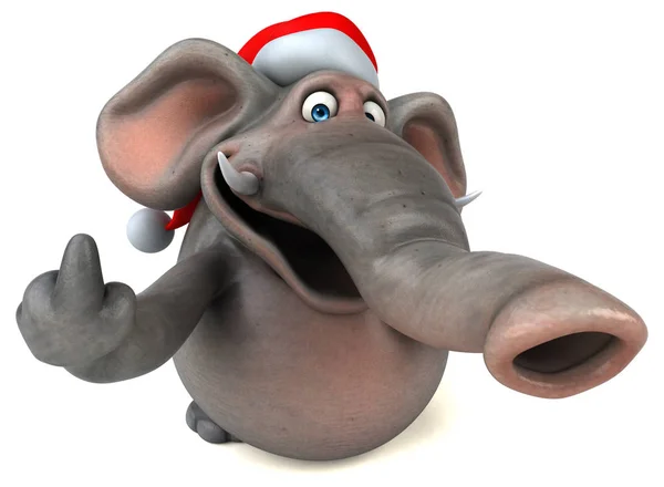 Chapeau santa claus pour éléphant — Photo