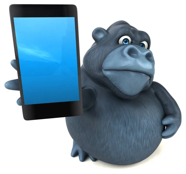 Gorila divertido segurando telefone — Fotografia de Stock