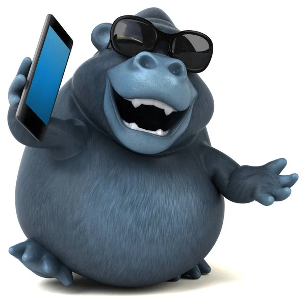 Fun gorille tenant le téléphone — Photo