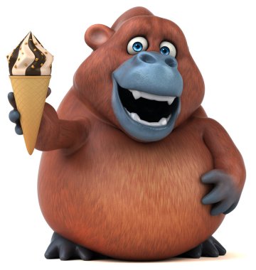  Orangutan holding dondurma