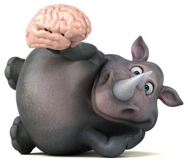 Komik gergedan holding beyin 