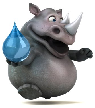 Su damlası tutan komik gergedan  