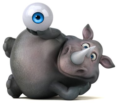 Komik gergedan holding göz  