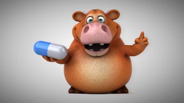 変な牛保有物錠剤 — ストック動画