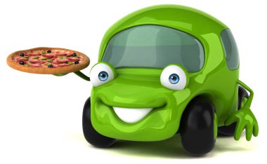 Eğlenceli araba holding pzza
