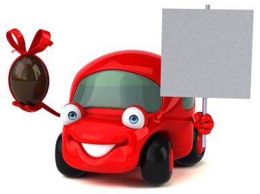 Eğlenceli araba holding yumurta 