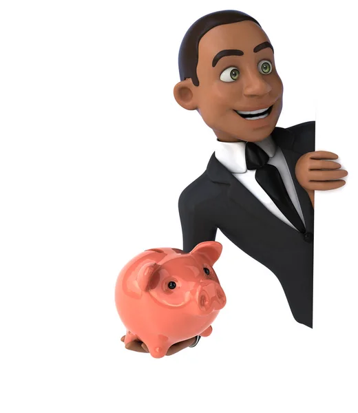 Empresario Holding Piggy Bank — Foto de Stock