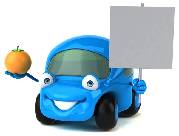 재미 있는 자동차 들고 오렌지 — 스톡 사진