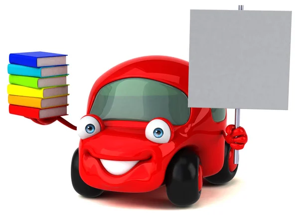 Divertido coche sosteniendo libros — Foto de Stock