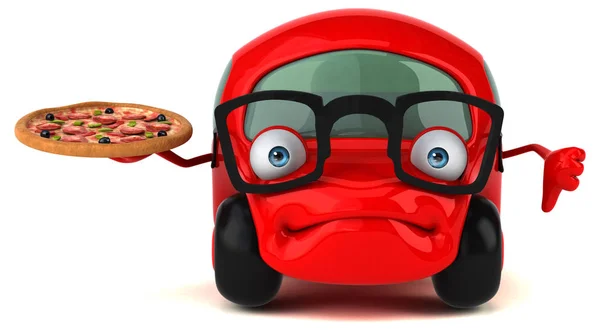 Spaßauto mit Pizza — Stockfoto