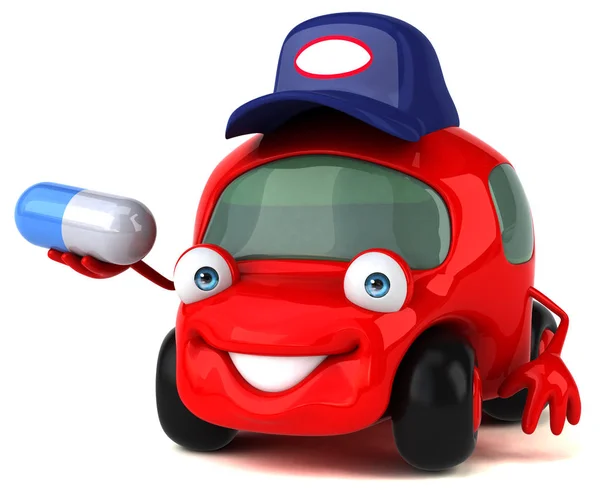 Fun car holding pill — Stock Photo, Image