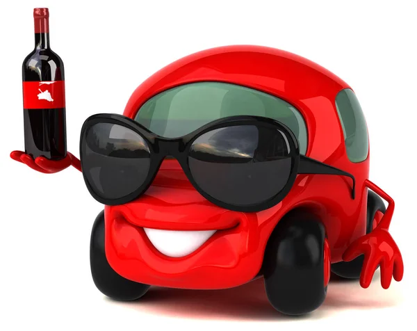 Fun car holding  wine — Stock Photo, Image