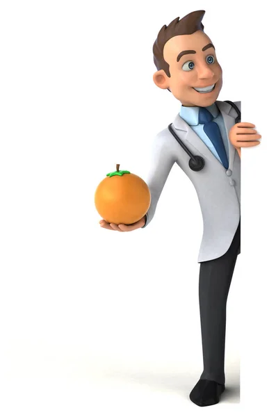 Doctor holding orange — Stock Photo, Image