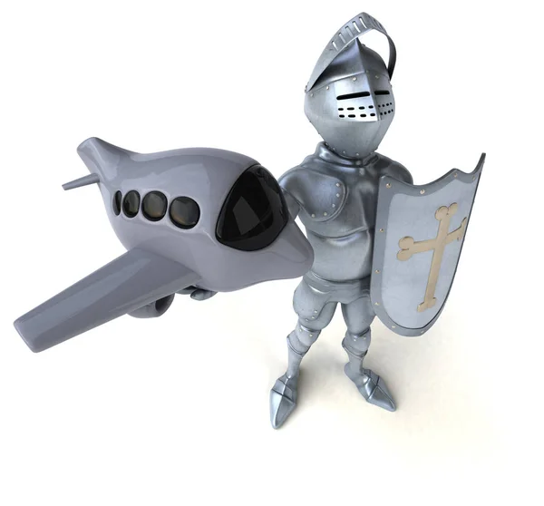 Knight holding plane — Stock Photo, Image