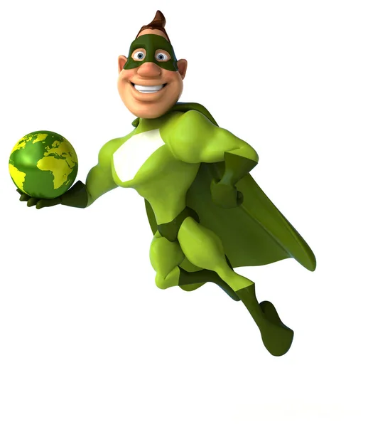 Superhero holding globe — Stock Photo, Image
