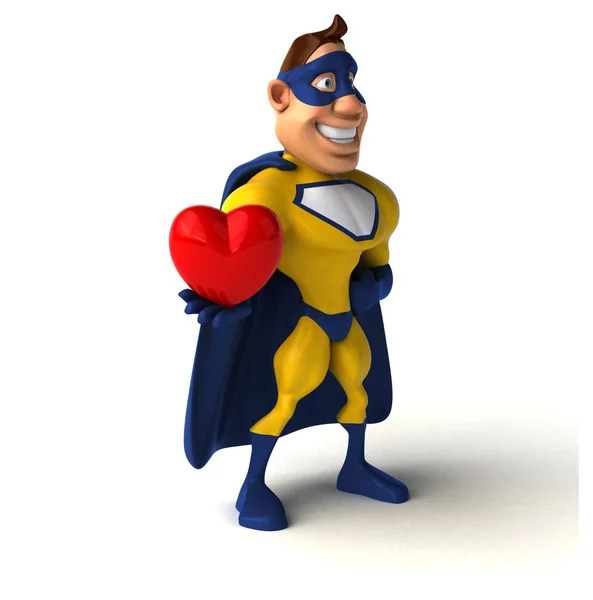 Superhero holding heart — Stock Photo, Image
