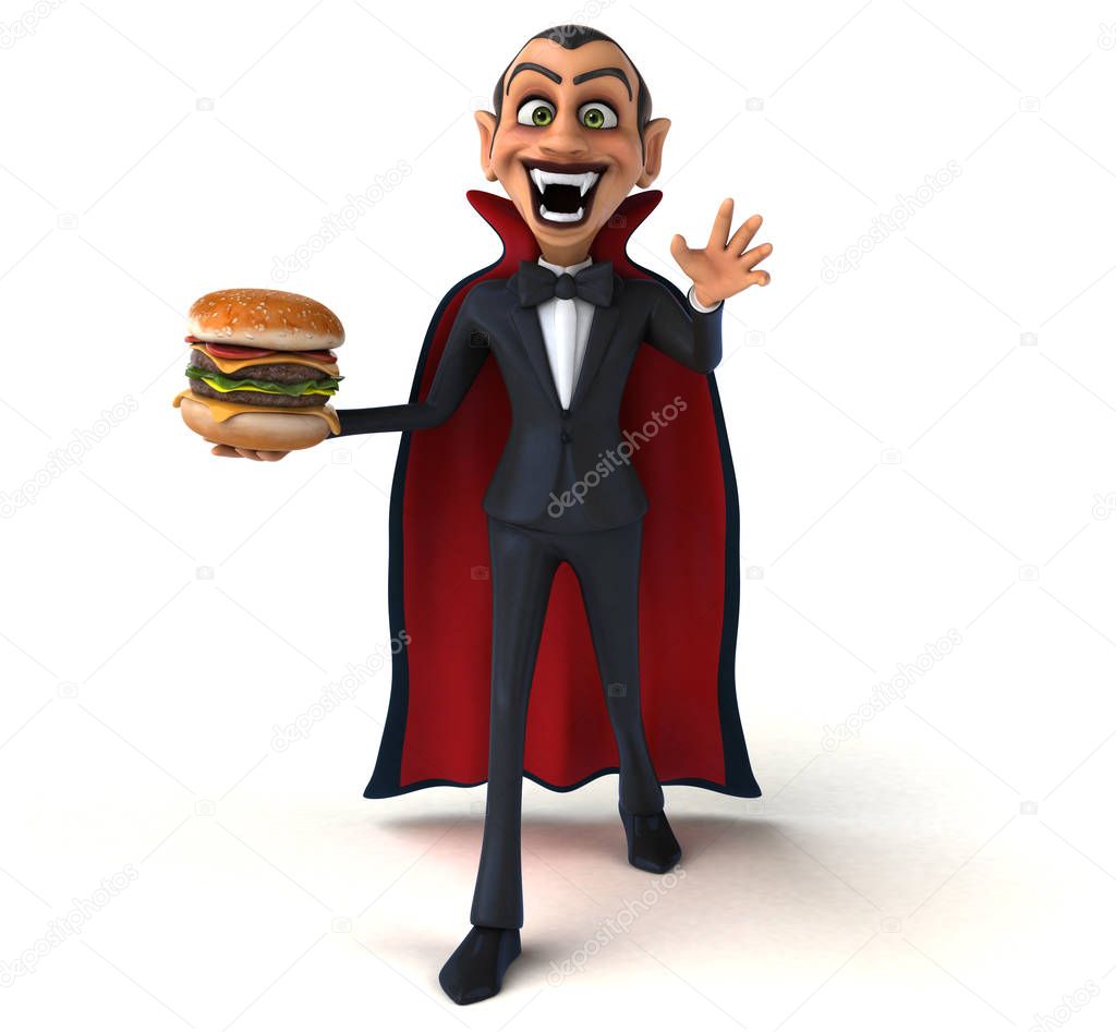  Vampire holding burger 
