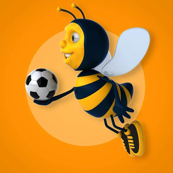 Funny  bee holding ball — Stock Photo, Image