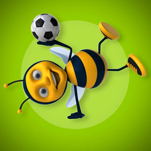 Смешная пчела держит мяч — стоковое фото