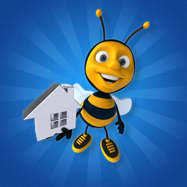 Casa de tenencia de abeja divertida —  Fotos de Stock