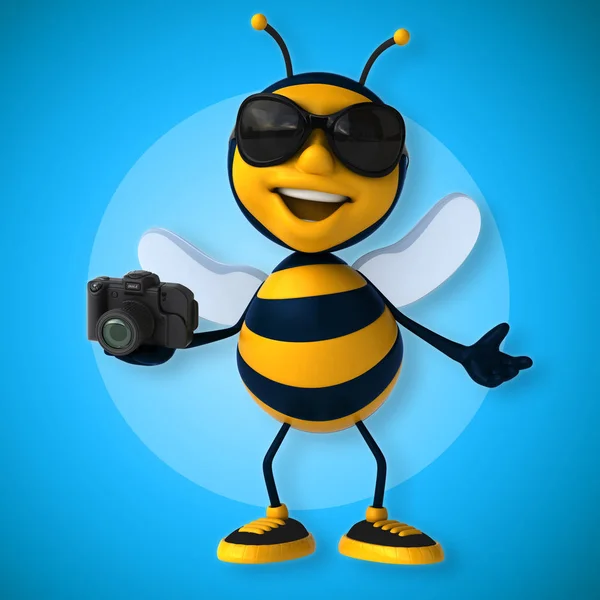 面白い蜂保持しているカメラ — ストック写真