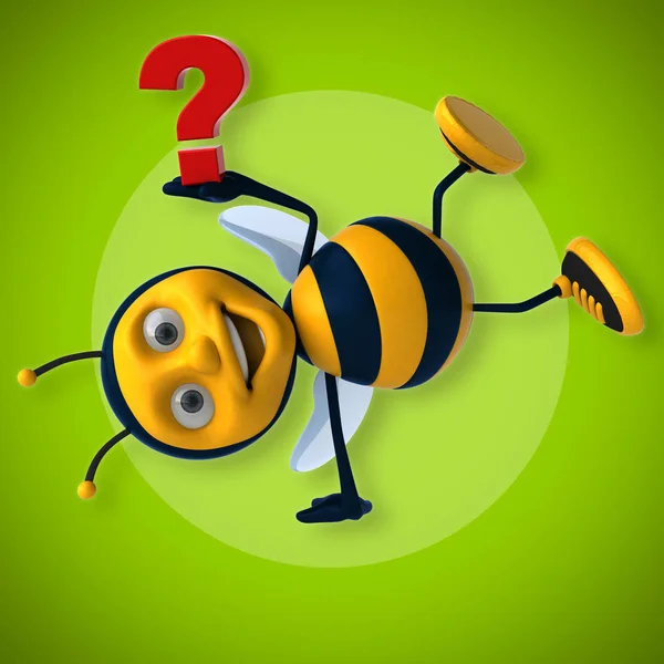 Zabawny Pszczoła gospodarstwa znak zapytania — Zdjęcie stockowe