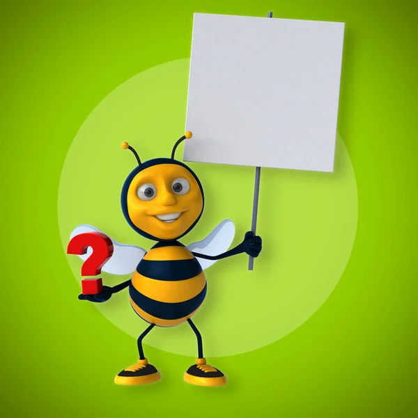 Zabawny Pszczoła gospodarstwa znak zapytania — Zdjęcie stockowe