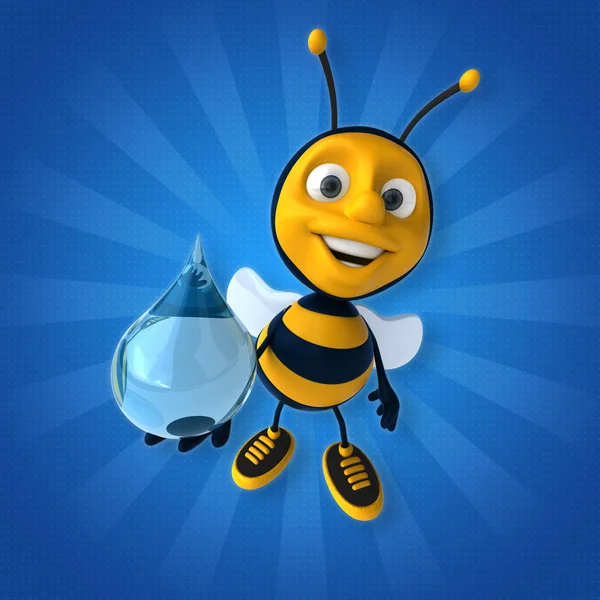 Bee śmieszne gospodarstwa kropla — Zdjęcie stockowe