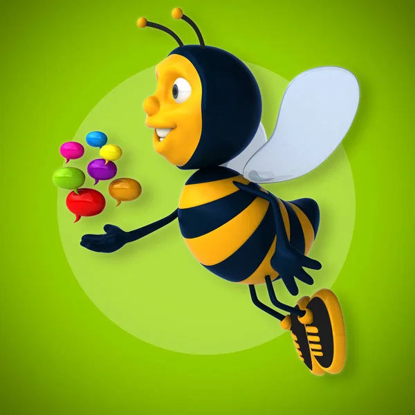 Grappige bee holding bubbels — Stockfoto