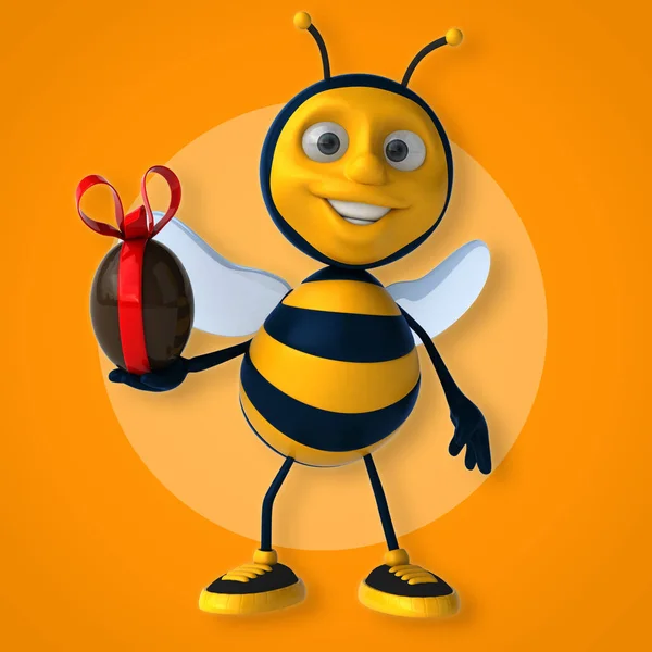 Bee holding easter egg — Stock Photo, Image