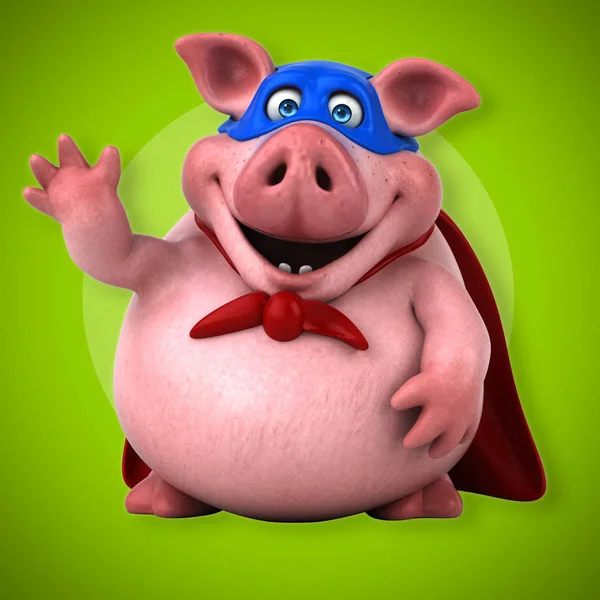 Porc portant costume de super-héros — Photo