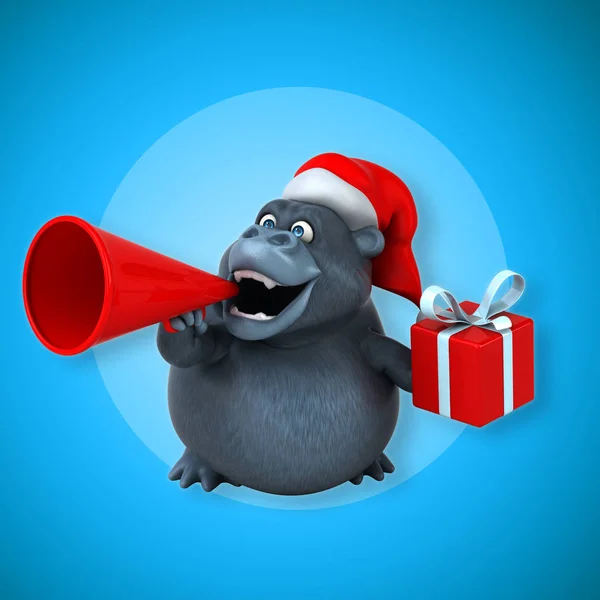 Gorilla holding loud speaker — Stock Photo, Image