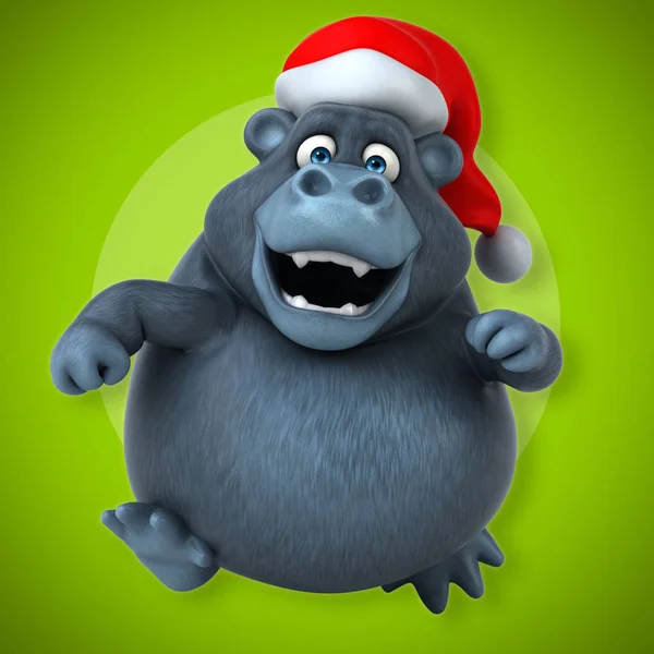 Nosit klobouk santa gorila — Stock fotografie