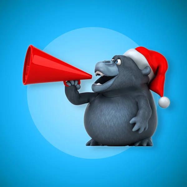 Gorilla holding loud speaker — Stock Photo, Image