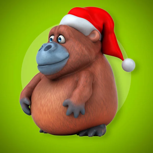 Orangutan noszenia santa hat — Zdjęcie stockowe