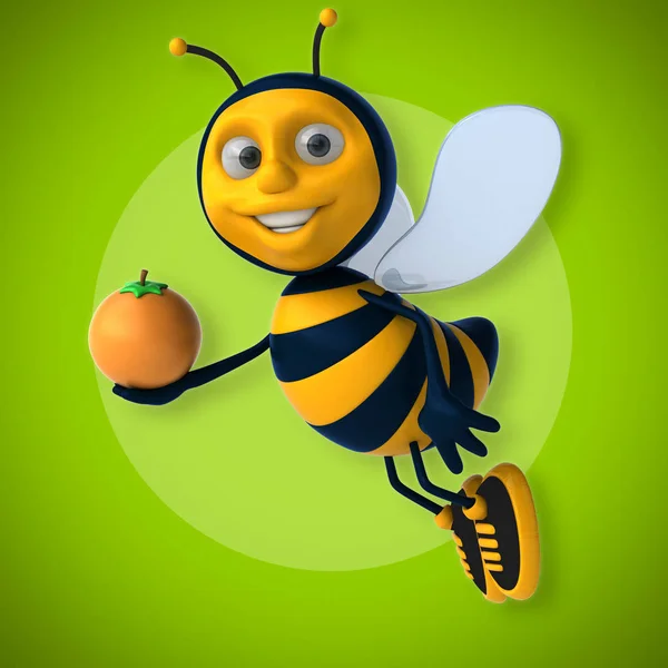 Grappige bee holding oranje — Stockfoto