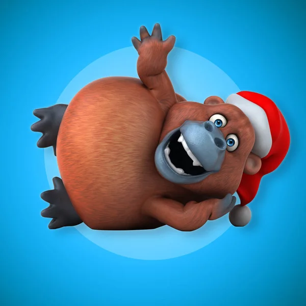 Orangutang bär santa hatt — Stockfoto