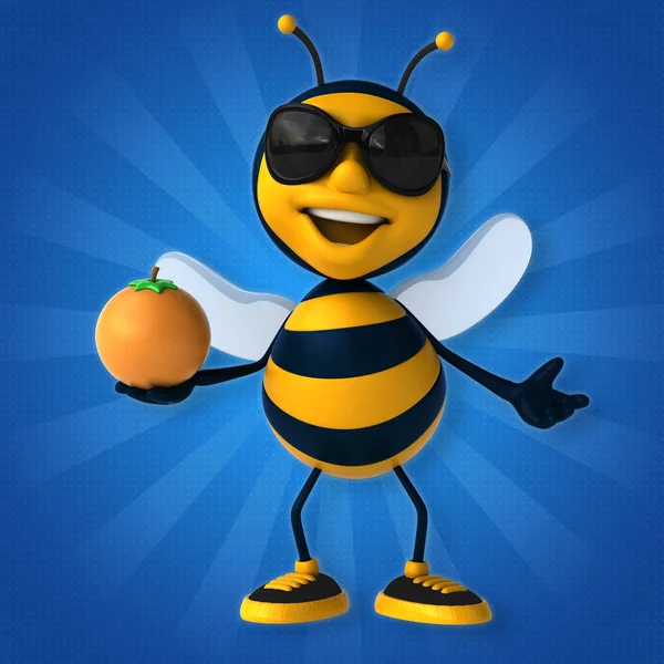 Komik arı holding turuncu — Stok fotoğraf
