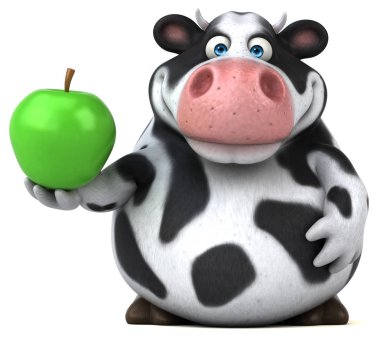 Eğlenceli inek holding elma 