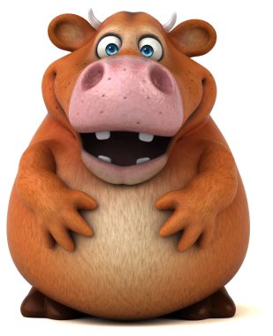 Eğlenceli kahverengi inek 