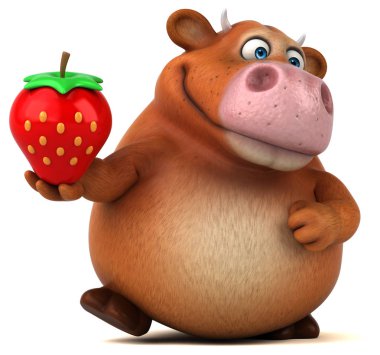 Eğlenceli inek holding çilek