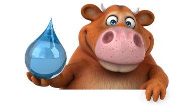 Eğlenceli inek holding su