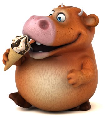 Eğlenceli inek holding dondurma 