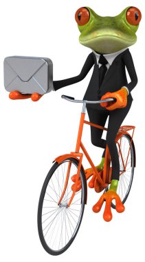  Kurbağa holding mektup