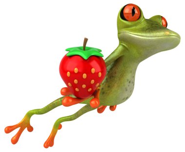  Kurbağa holding çilek 