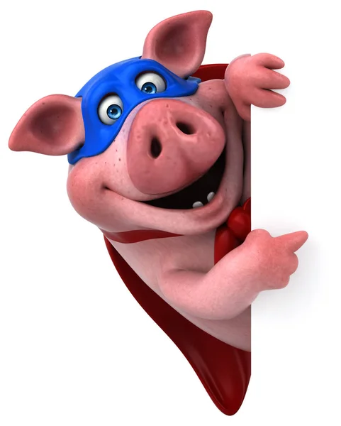 Fun pig holding card — Stock Photo, Image