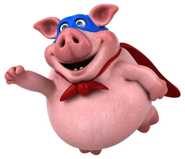 Pig in super  hero costume — Stock Photo, Image