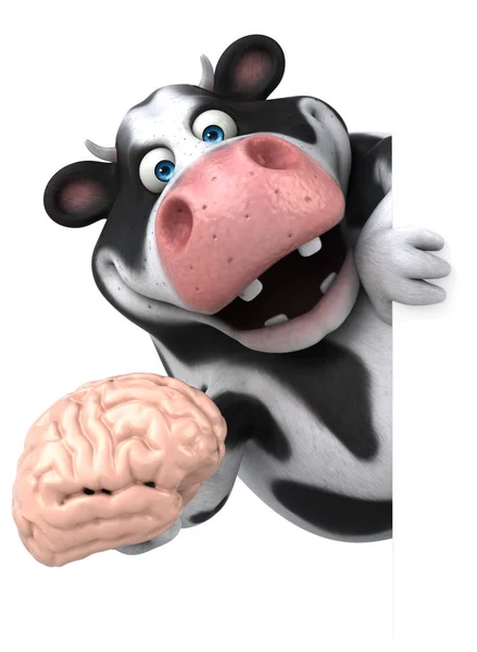 Divertida vaca sosteniendo cerebro — Foto de Stock