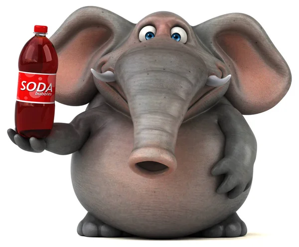 Kul elefant innehav soda — Stockfoto