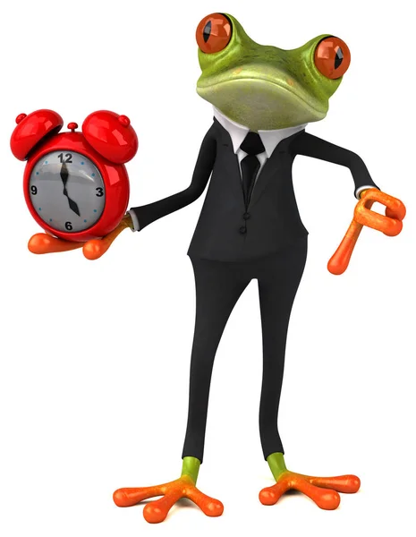 Лягушка держит часы — стоковое фото